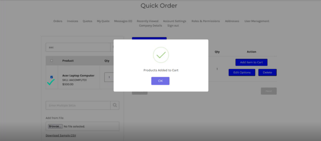 Adding the product to the Cart