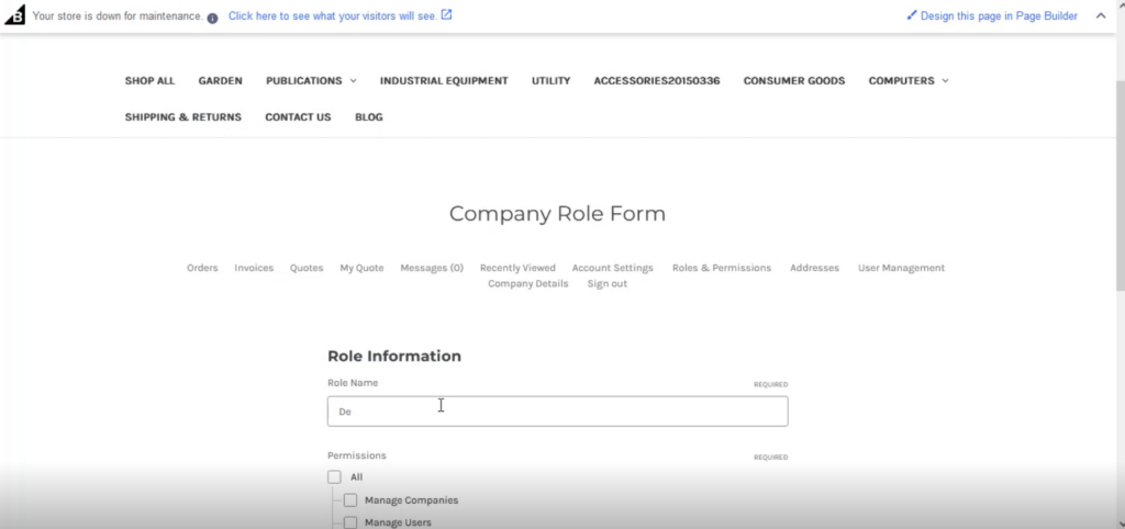 Company Role Form