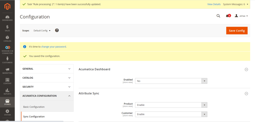 Disable the Option for Acumatica Dashboard