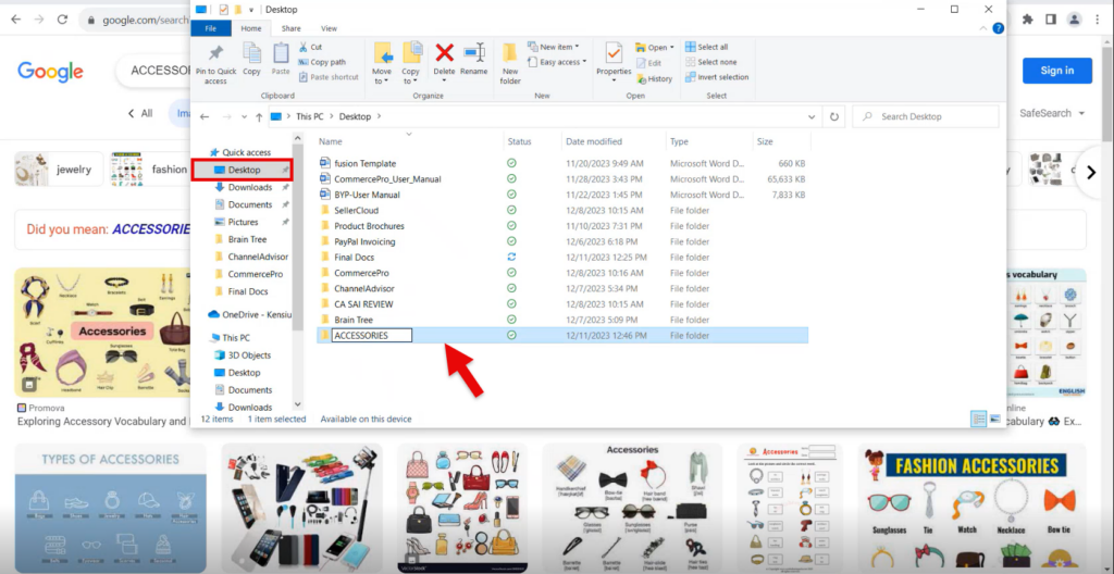 Folder in Desktop