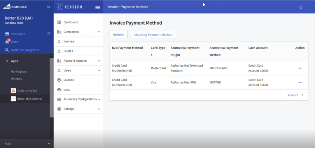 Invoice Payment Mapping reflected in front end