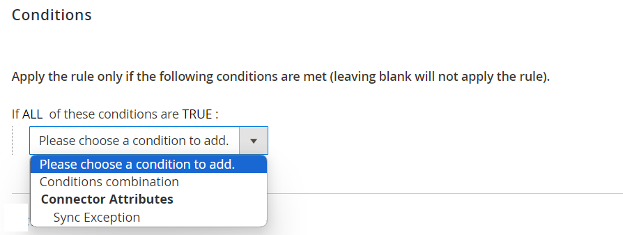 The above options are available to choose from in the drop-down