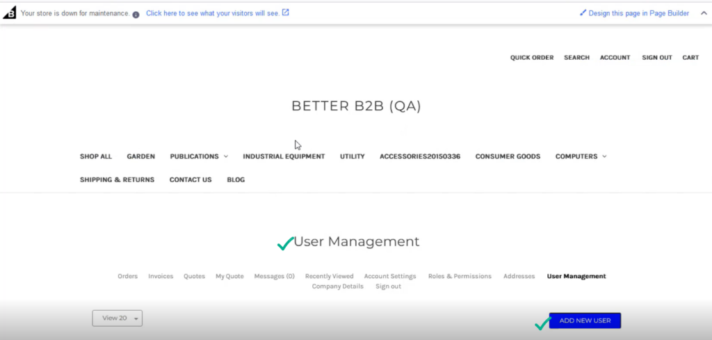 User Management in Better B2B front end