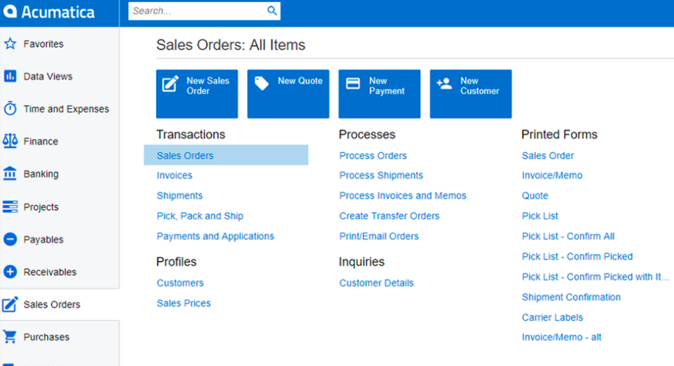 sales orders from sales orders wspace
