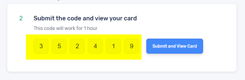 Submit and View Card